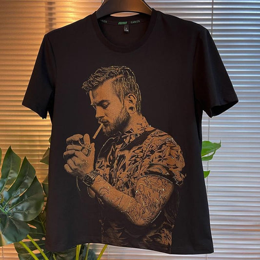 Men's Printed Rhinestones T-shirt