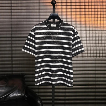 Men's Vintage Striped Tie-Dye T-Shirt