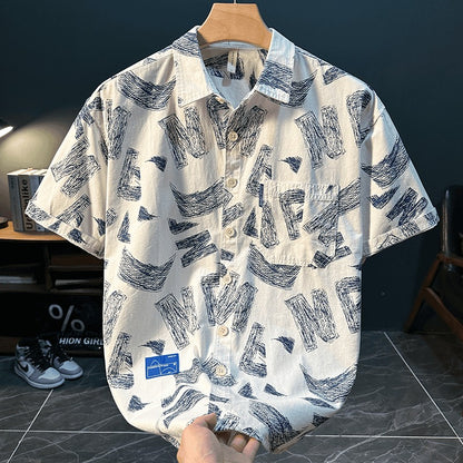 Men's Summer Printed Short Sleeve Shirt