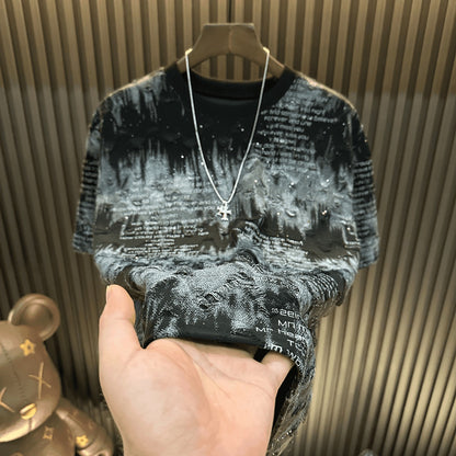 Men's Autumn Letter Ripped Top