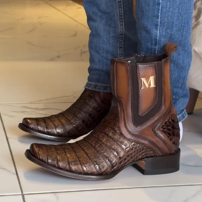 Brown Crocodile leather cowboy boots