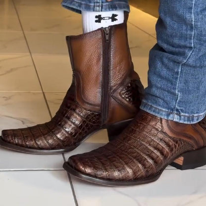 Brown Crocodile leather cowboy boots