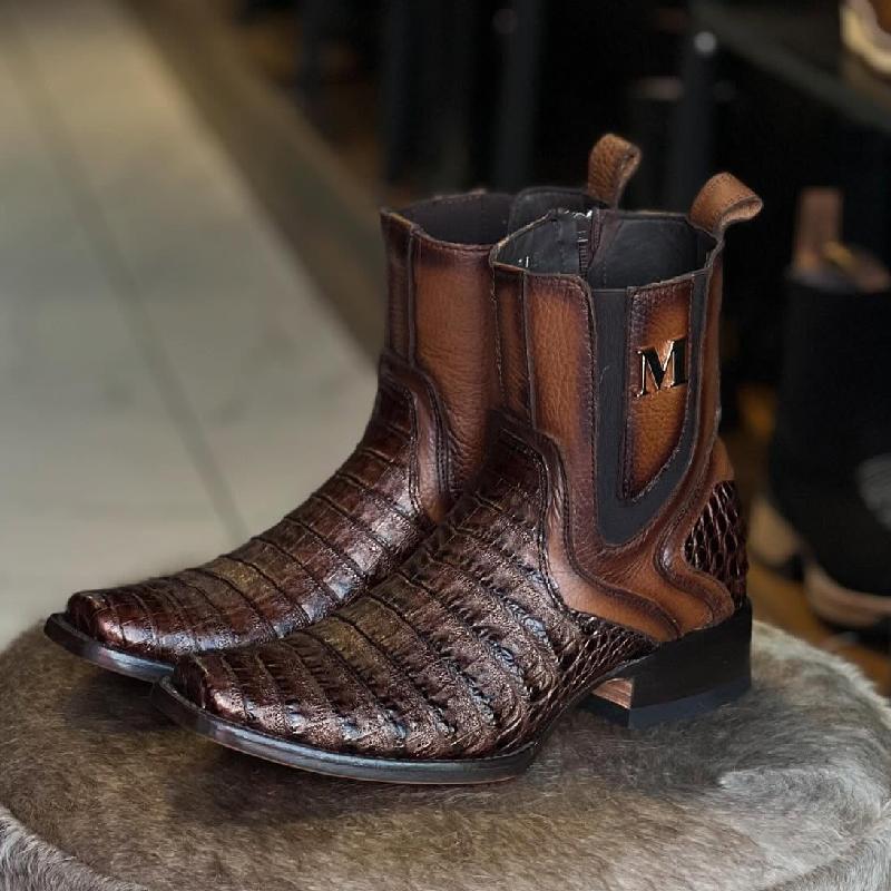 Brown Crocodile leather cowboy boots