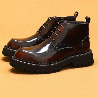 Patent Leather Mid-top Boots