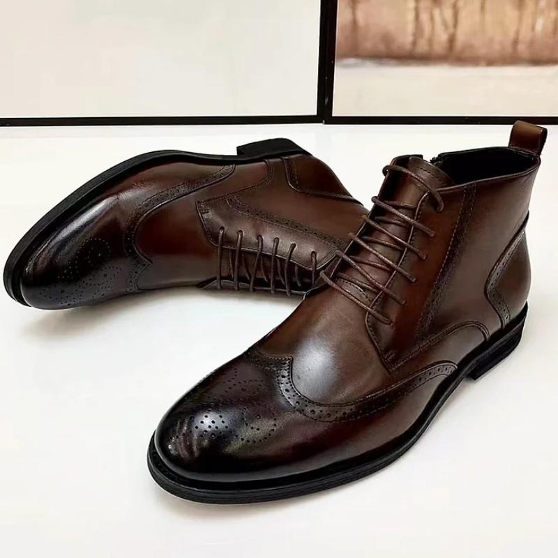 British Style Business High Top Leather Boots