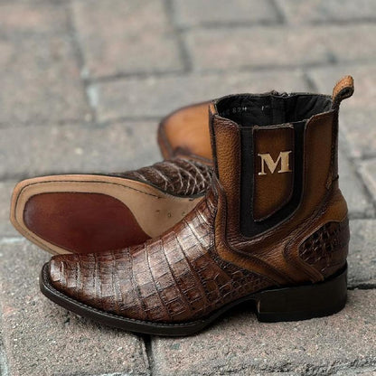 Brown Crocodile leather cowboy boots